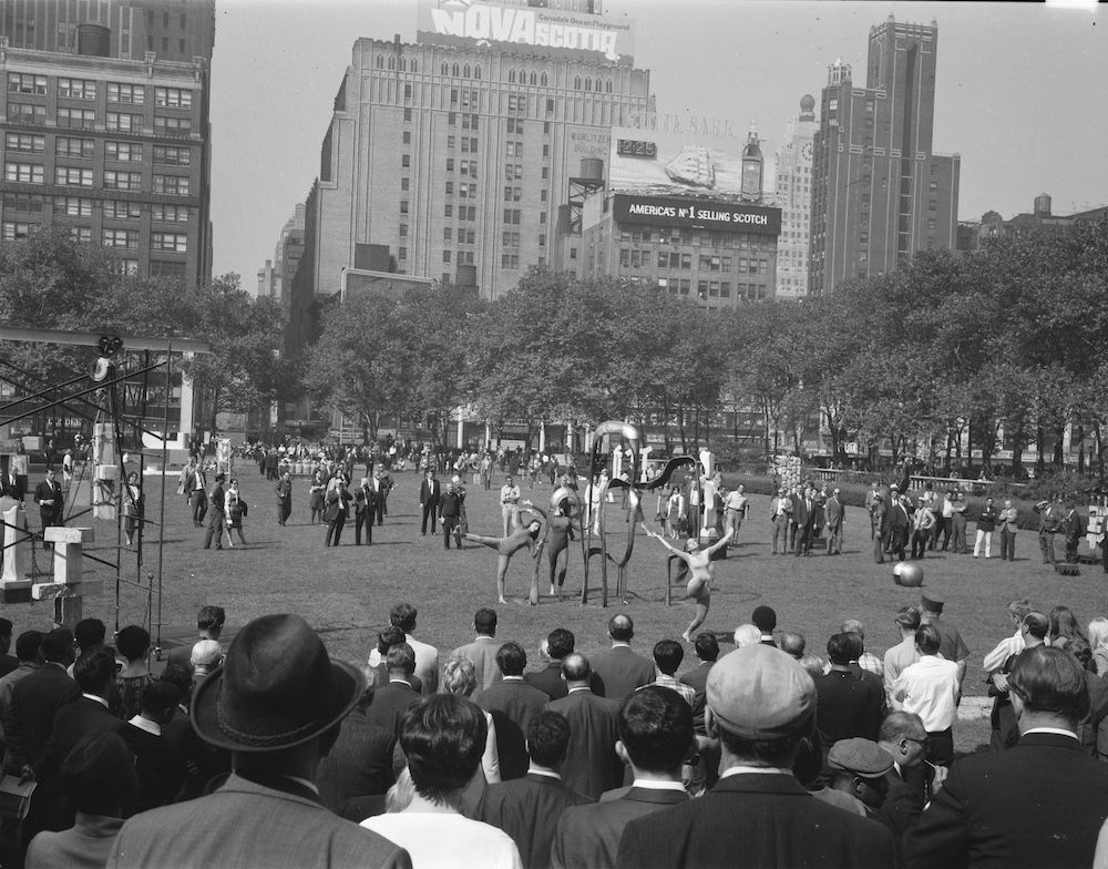 Sculpture in Environment Opening, 1967, Bryant Park, Manhattan, NYC Parks Photo Archive<br/>